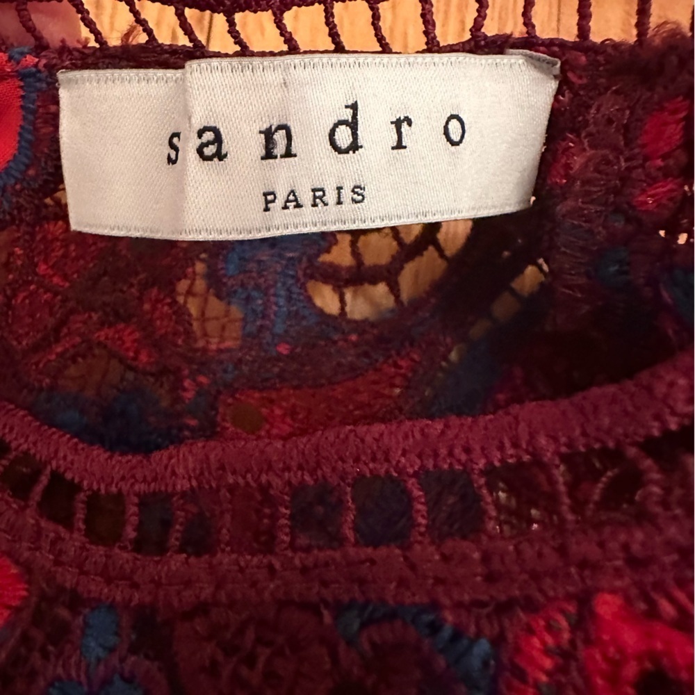 SANDRO RED LACE DRESS size FR3 # - Picture 12 of 14